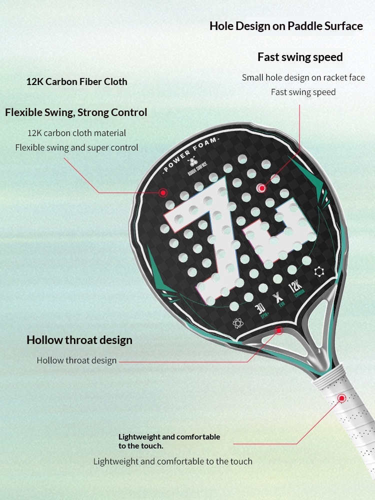 Raquette de padel en fibre de  - Padel Racket Carbon avis et prix